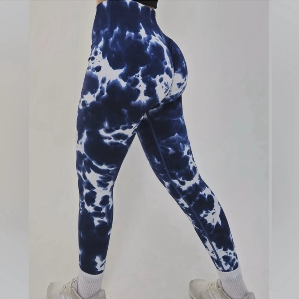 Old Navy Active Leggings Navy Blue and White – Extra High Rise - Picture 1 of 6